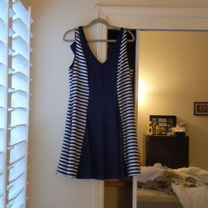 Navy Striped Mini Dress